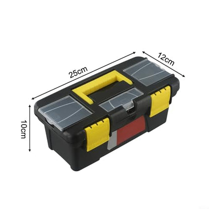Tool Box Plastic With Handle, Portable Toolbox With Removable Tray And Lockable Design, Toolbox Organizer For Machinery Accessories, Tools And Parts Organization(Has inner layer) - size: Has inner layer