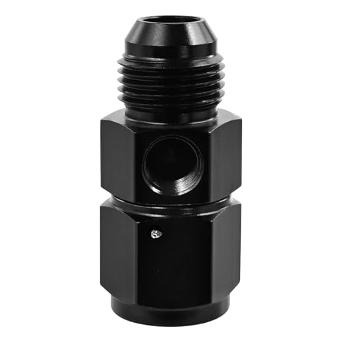 Gauge Port Fuel Pressure Take off Fitting Adapter Aluminumwith 8AN Male with 1/8 NPT Gauge Port Hose Adapters Aluminum Black (AN8-AN8-M-1/8) - size: AN8-AN8-M-1/8