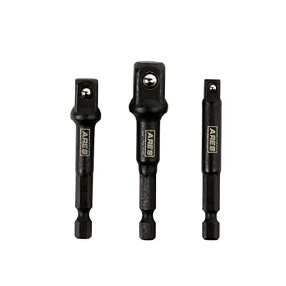 ARES 22022-3" Impact Grade Socket Adapter Set - Turns Impact Drill Driver into High Speed Socket Driver - 1/4", 3/8", and 1/2" Drive - size: 3-Inch Socket Adapter