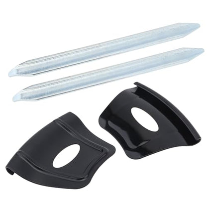Windance 2pcs Heavy Duty Metal Steel Tire Iron Spoons Changing Tool Kit for Motorcycle/Scooter/Bicycle, Tyre Repair Lever Bar Set (2pcs Iron Spoons + 2pcs Rim Shields)