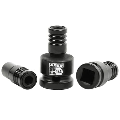ARES 22035 – 3-Piece Impact Grade Quick Release Bit Holder Set – 1/4-Inch, 3/8-Inch, and 1/2-Inch Drive - Compatible With 1/4-Inch Hex Shank Bits - Quick Release Mechanism for Rapid Attach and Release - size: 3-Piece Impact Grade Quick Release Bit Holder