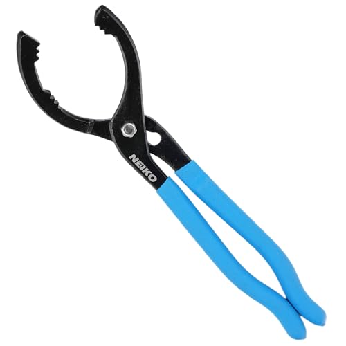 NEIKO 03422A Oil Filter Wrench, 12” Adjustable Oil Filter Pliers, 3 Adjustable Positions, Fits 2-3/8” to 4-1/2”, Oil Change Tools, Filter Removal Tool - style: 12" Oil Filter Wrench