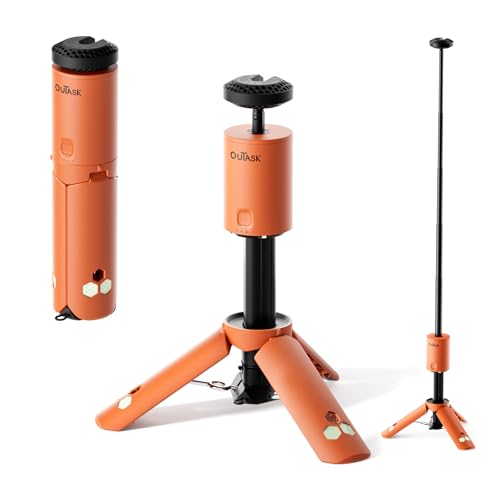 Outask Camping Light Telescopic, Collapsible Magnetic Camping Lantern with 12000mAh Battery, Telescoping IPX6/IPX7 Waterproof Flashlights, Camping Lamp for Emergency, Camping - color: Orange