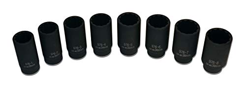 Cal-Van Tools 976 8 Piece 12 Point Axle Nut Socket Set, 1 Pack, Multi, One Size