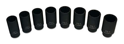 Cal-Van Tools 976 8 Piece 12 Point Axle Nut Socket Set, 1 Pack, Multi, One Size