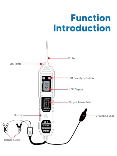 6-24V DC Circuit Tester Automotive, Power Circuit Probe Tester, Test Light, Voltage Tester, Automotive Short Circuit Breaker Finder Electrical Tools