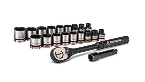 Crescent 20 Piece X10 3/8" Drive 6 Point Standard SAE/Metric Mechanics Tool Set - CSWS38B - size: SAE/Metric, style: 20 Piece 3/8" Drive Mechanic's Tool Set