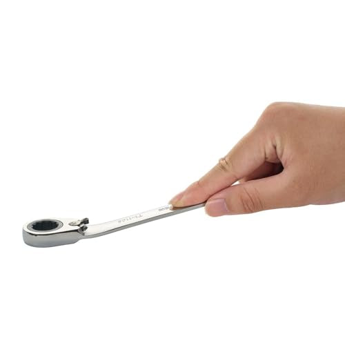 BLACK CANYON 5/8 Inch Ratchet Combination Wrench, 12-Point Box End & Hex Opening, Polished Steel Ratcheting Wrench with SAE & Metric Sizes - size: 5/8 Inch, style: Inch