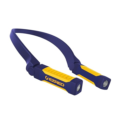 EZRED Bright NP20 Anywear Neck Light for Hands-Free Lighting, Blue and Yellow, Perfect Light for Mechanics, Camping, Hunting, DIY Projects, Reading