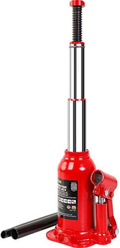 Big RED 4 Ton (8,000 LBs) Torin Double Ram Welded Bottle Jack for Car Auto Repair and House Lift, ATH80402XR - size: 4 Ton (8,000 LBs), style: Double Ram