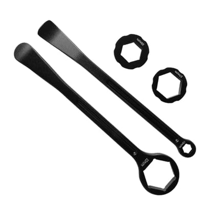 Motorcycle Tire Lever Tool Set Aluminum Alloy Tire Spoon with Wrench Rim Changing Tool Removal Lever for 22 Mm 27 Mm 32 Motorcycle Wheel Maintenance - color: Black
