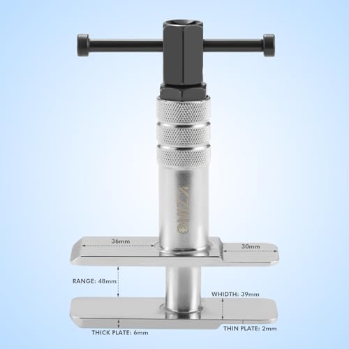 KZINO Heavy Duty Brake Caliper Compression Tool - Universal Motorcycle & Auto Caliper Spreader, Piston Compressor & Brake Pad Press Tool Kit
