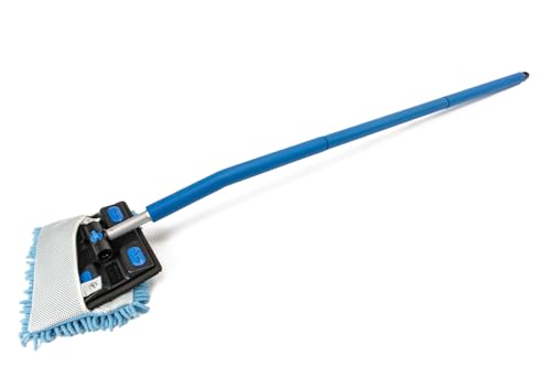 Mitt on a Stick PRO+ | Extendable Car Wash Brush, Mop, Mitt, Sponge | Blue w/ Noodle & Mesh Cover