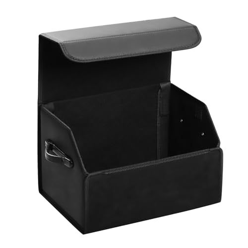 AUTOARK Leather Car Trunk Organizer,Durable Collapsible Adjustable Compartments Cargo Storage,AK-141 - size: L 16.54" x W 12.2" x H 11.5"