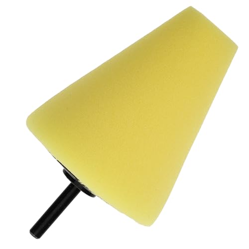 Car Polishing Wheel Sponge Buffing Pad for Drill with Conical Design, Easy to Install, Yellow Sponge Polishing Kit for Car Wheel Hub Detailing and Cleaning