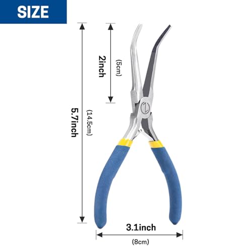 VISEMAN 6" Mini Needle Nose Pliers with Comfort Handles, Long Nose Pliers | for Handmade Craft, 45 Degree Bent - style: 45-Degree Bent