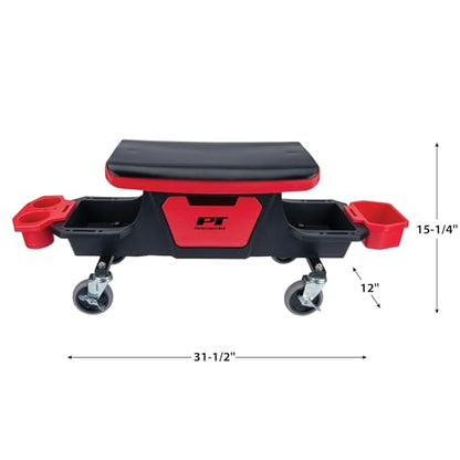 Performance Tool W85035 Heavy Duty Roller Mechanics Seat and Brake Stool with 4-Inch Rubber Swivel Casters Roll Over - style: Rolling Storage Garage Seat