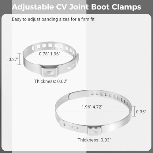 Cv Boot Clamps And Banding Kit, 10-Piece Set With 2 Pliers & 8 Cv Joint Boot Clamps For Atv/Vehicle Maintenance