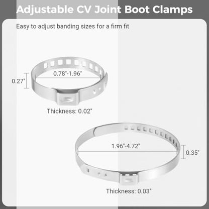 Cv Boot Clamps And Banding Kit, 10-Piece Set With 2 Pliers & 8 Cv Joint Boot Clamps For Atv/Vehicle Maintenance
