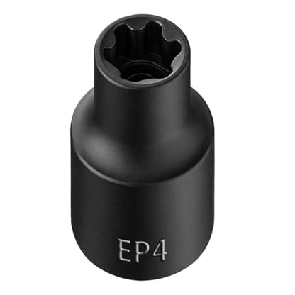 EP Socket EP4, 6 Point 1/4” Dr Female External E-Torx Plus Socket | EP Socket, Female External, E-Torx Plus Socket, External, Cr-V Steel, High Deformation Prevention - size: EP4