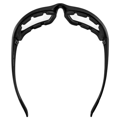 MF MotoFrames Payback Padded Motorcycle Sunglasses Black Frames - color: Black Frame/Clear Lens
