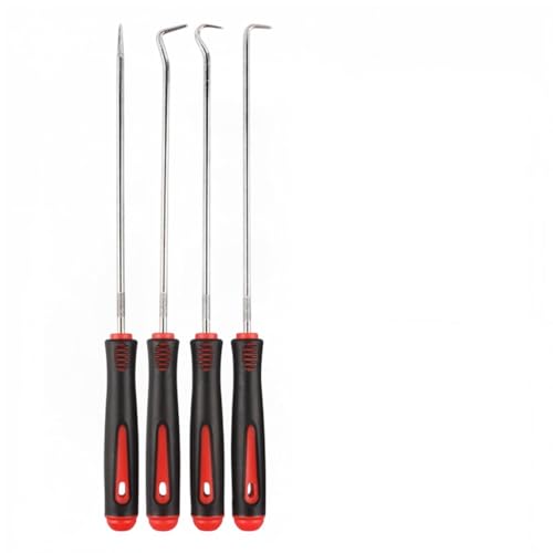 4 Pcs Automotive Pick Tool Set for Car Auto Oil Seal, Precision Steel Removal Kit with Ergonomic Non-Slip Grips for Car Engine, Transmission Seal, Gasket, O-Ring Repair, Maintenance - color: Long