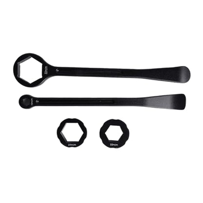 Motorcycle Tire Lever Tool Set Aluminum Alloy Tire Spoon with Wrench Rim Changing Tool Removal Lever for 22 Mm 27 Mm 32 Motorcycle Wheel Maintenance - color: Black