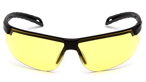 Pyramex Ever-Lite Lightweight Safety Glass Indoor/Outdoor Mirror Lens - color: Black Frame/Amber Lens
