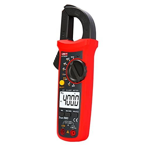 UNI-T Digital Clamp Meter UT202R AC Current TRMS Volt Amp Ohm Meter HVAC Clamp On Multimeter, Auto Ranging 4000Counts Temperature AC DC Voltage Frequency Resistance Capacitance Continuity Diode Tester - size: UT202R