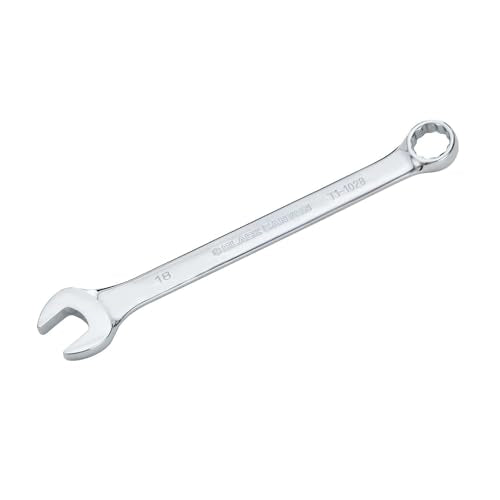 BLACK CANYON Metric 18mm Combination Wrench, 12-Point Box End & Hex Opening Design, Polished Steel - size: 18 mm