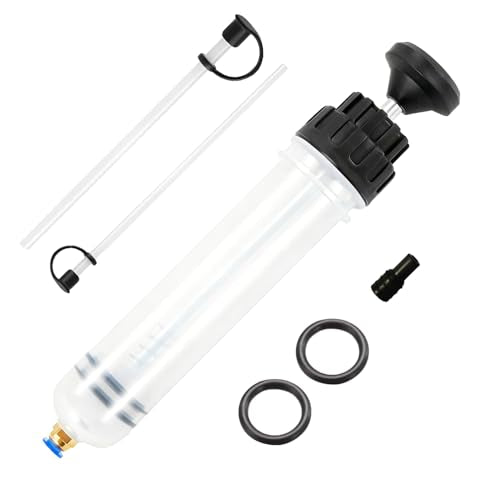 Fluid Transfer Pump, 200cc Oil Extractor Pump for Oil Change, Oil Syringe | Manual Oil Extraction and Filling Pump with Two Hoses, for Automotive, Motorcycle & Equipment Maintenance - size: Fluid Pump - 200cc