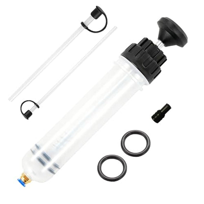 Fluid Transfer Pump, 200cc Oil Extractor Pump for Oil Change, Oil Syringe | Manual Oil Extraction and Filling Pump with Two Hoses, for Automotive, Motorcycle & Equipment Maintenance - size: Fluid Pump - 200cc