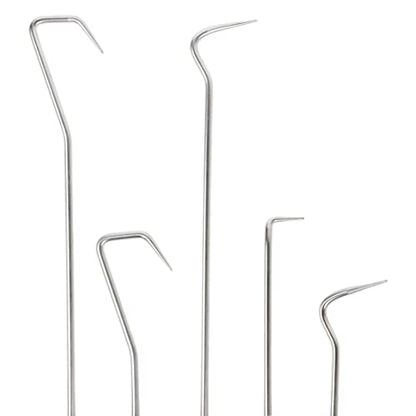 ARES 10038 Hose and Seal Removal Set, 5-Piece, Chrome-Plated | Includes 90 degree seal pick and single and double offset hose removers; chrome-plated steel shafts - size: 5-Piece Hose + Seal Removal Set