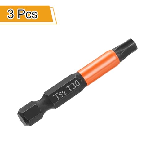 HARFINGTON 3pcs T30 Torx Head Screwdriver Bit 2" (50mm) Long 1/4" Hex Shank Magnetic No Hole Tamper Proof 6 Point Star Screw Driver Drill Bits Phosphate S2 Steel Industrial Power Tools - size: T30 x 50mm