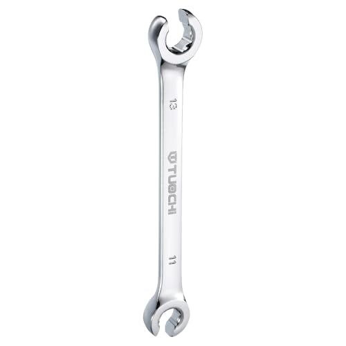 HARFINGTON Flare Nut Metric Wrench 11mm x 13mm CR-V Mirror Polished Chrome Plating Metric Wrench for DIY Hand-making Automotive Repairs and Household Maintenance - size: 11mm x 13mm