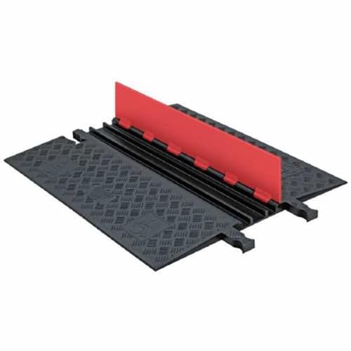 Checkers 3 Channel Low Profile Drive Over Cable Protector with Built in ADA Compliant Ramp, Heavy Duty Loads up to 54,000 Pounds, Polyurethane Construction, Orange/Black, GD3X75-O/B - color: Orange, style: ADA Compliant