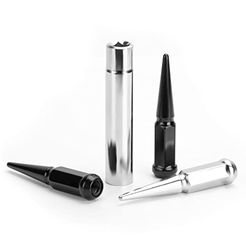 SUCOSO Spike Lug Nuts Socket Key, Stripped Lugnut Remover with 5" Length | 19mm Hex Universal Drive Spike Lugnuts Socket Tool, Fit for 14x1.5,14x2.0,9/16-18,1/2-20,12x1.5,12x1.25 Spiked Lug Nut