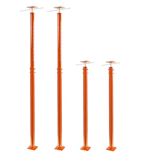 Adjustable Jack Post, 55" to 99" Floor Pole Jack with Turning Bar, Heavy Duty House Floor & Beam Support for Basement, Crawlspace, Leveling, Roof Framing, Construction, 2-Pack - color: Orange, size: 55"- 99"