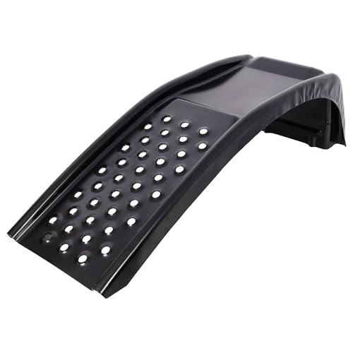 Heavy Duty Car Ramps Set of 2, Steel Auto Ramps 8000 LBS Capacity, Low Profile Car Ramps for Oil Change, Vehicle Service Ramp for Cars SUV & Light Trucks, 9" Lift Height (Black) - color: Black