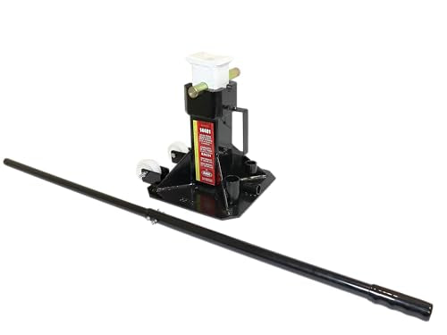 AME INTL 14401 Heavy Duty Jack Stand, 22 Ton Pair, Wheeled with Handle for Easy Maneuver, Min Height 12 Inch, Max Height 20 Inch Pin Style Locking