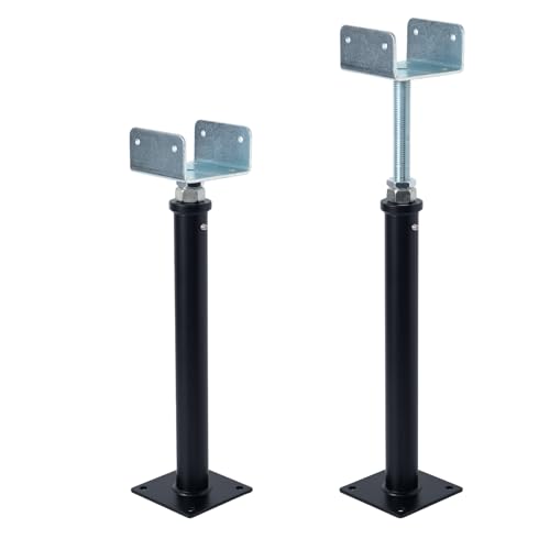 2 Pack U-Shaped Floor Jack - Adjustable Steel Beam Support for 4x2, 4x4, 4x6 Joists Heavy Duty Screw Jack with U-Head Telepost & House Jack.15-19 Inch Adjustment Range. - size: 15-19