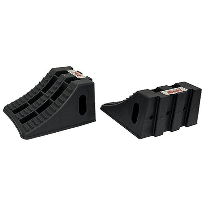 Extreme Max 5800.5852 Heavy-Duty Interlocking Wheel Chock for Tandem Axle Trailers and RVs - 9.2" x 8.2" x 4.7", Pair