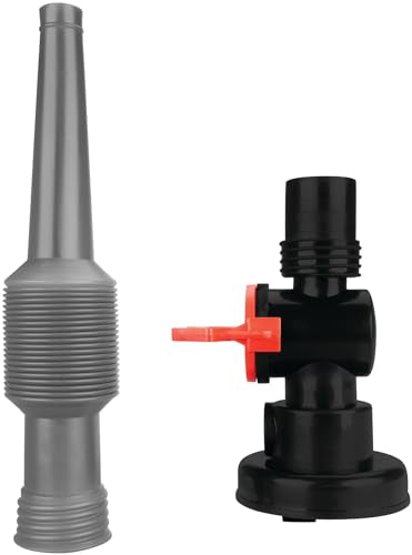 Performance Tool W4060 Flexible Funnel Spout - Mess-Free Fluid Transfer, Double-Threaded Cap, Air Bleed-Off Valve