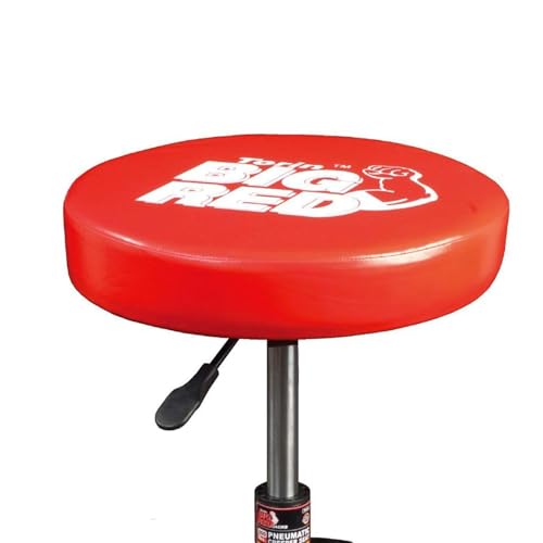 BIG RED TR6350 Torin Rolling Pneumatic Creeper Garage/Shop Seat: Padded Adjustable Mechanic Stool with Tool Tray Storage, Red Large - style: 6350