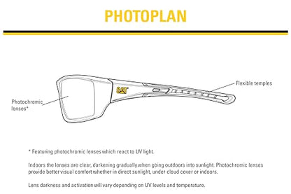 CAT PHOTOPLAN Photochromic Safety Glasses for Men Women, ANSI Z87.1, UV400 Protection, Anti Fog, Scratch Resistant, Ventilated