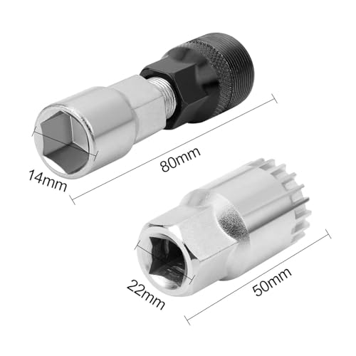 Oumers Bike Crank Extractor/Arm Remover and Bottom Bracket Remover with 16mm Spanner/Wrench. Professional Bicycle Repair Tool Kit - color: Gray