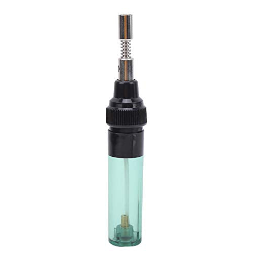 Fafeicy MT-100 8ml Gas Soldering Pen, Cordless Butane Soldering Iron with Adjustable Temperature 1300 Flame for Welding Electronics Jewelry Circuit Boards (Transparent Green)