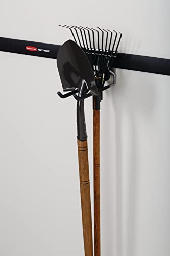 Rubbermaid FastTrack Rail Garage Organization Multi-Purpose Hook 50 lbs Capacity Satin Nickel Wall Mounted Storage System Direct Mount into FastTrack Garage Rail for Home/Garage Organization - style: Multi-Purpose Hook