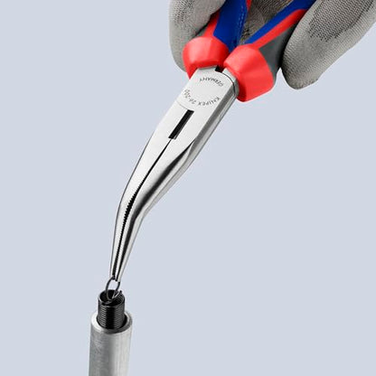 KNIPEX - 26 22 200 SBA Tools - Long Nose Pliers With Cutter, 40 Degree Angled, Multi-Component (2622200SBA)