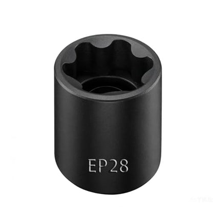 EP Socket EP28, 6 Point 1/2” Dr Female External E-Torx Plus Socket | EP Socket, Female External, E-Torx Plus Socket, External, Cr-V Steel, High Deformation Prevention - size: EP28